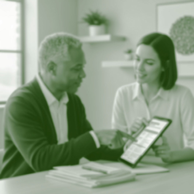 1277_IN_MA_UseCase_Final Elder gentleman reviews information with woman