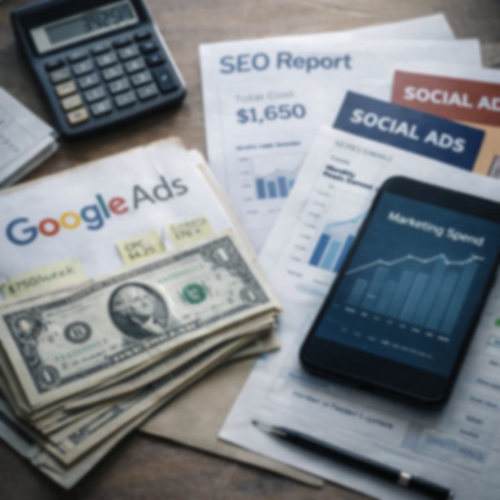 desk with cell phone and calculator